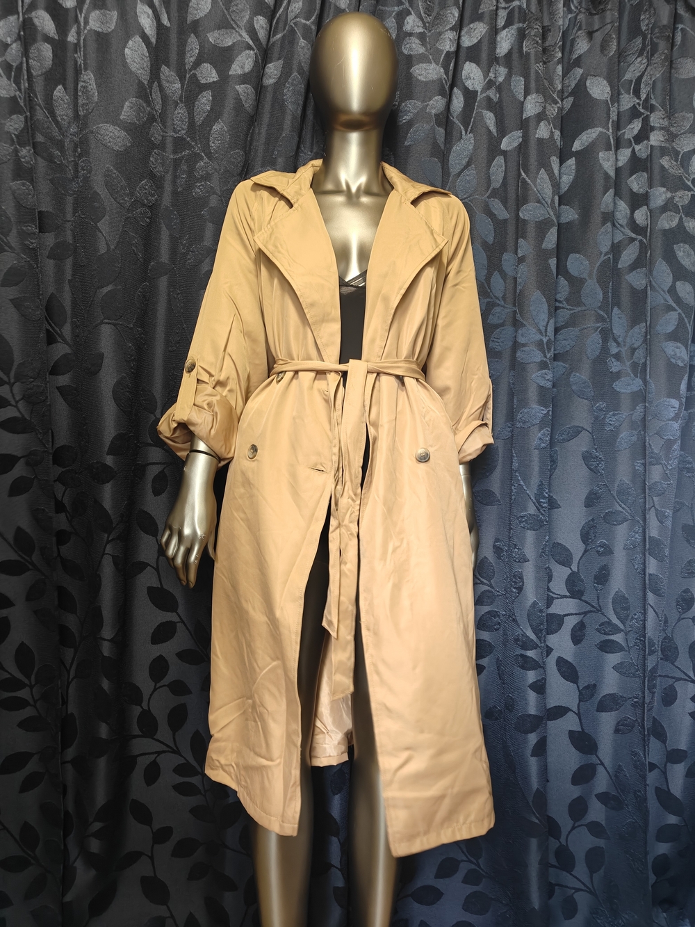 Women's Classic Tan Trench Coat with Belt